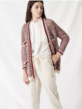 Maje Mapada Knit Button-Front Cardigan SZ 2 / US 6